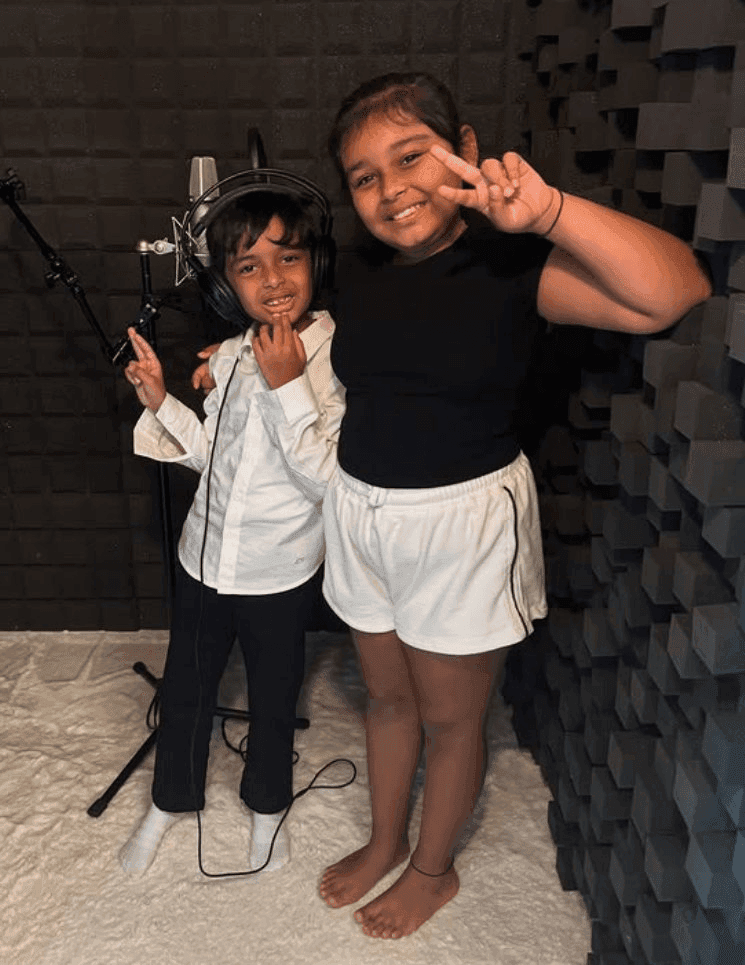 Kids at G Studio Dubai — recording session
