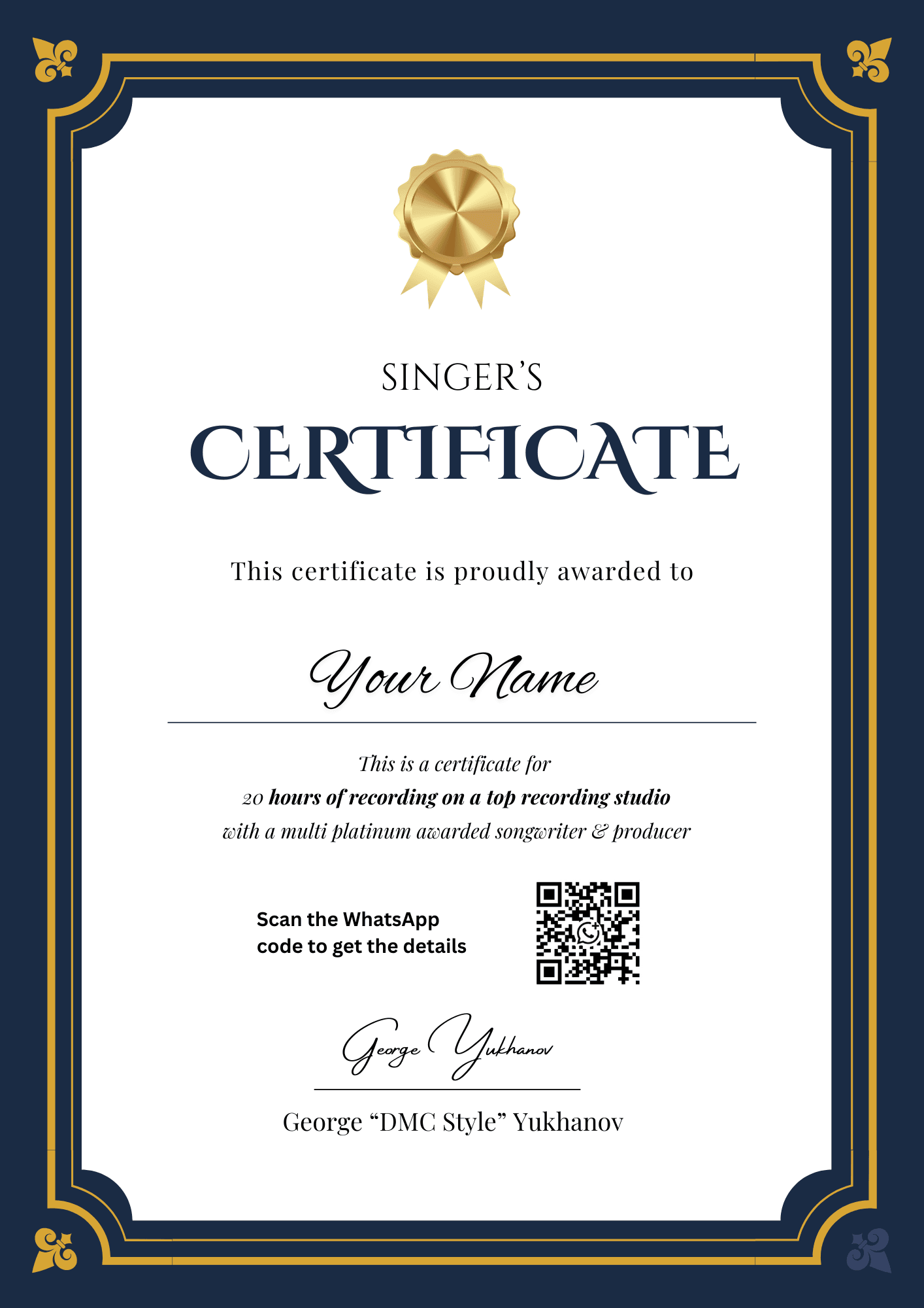 G Studio personalised laminated gift certificate